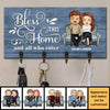 Bless This Home And All Who Enter - Personalized Key Hanger, Key Holder - Gift For Couples, Husband Wife