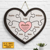 Mom, You Are The Piece That Holds Us Together - Gift For Mom - Personalized Shaped Wood Sign