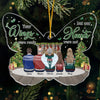 We Miss You - Memorial Personalized Custom Ornament - Acrylic Butterfly Shaped - Christmas Gift, Sympathy Gift For Family Members