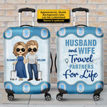 Custom Name Husband and Wife Travel Gifts - Personalized Luggage Cover