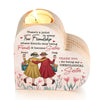 Friends Stop Being Friends & Become Sisters  - Bestie Personalized Custom Heart Shaped Candle Holder - Gift For Best Friends, BFF, Sisters
