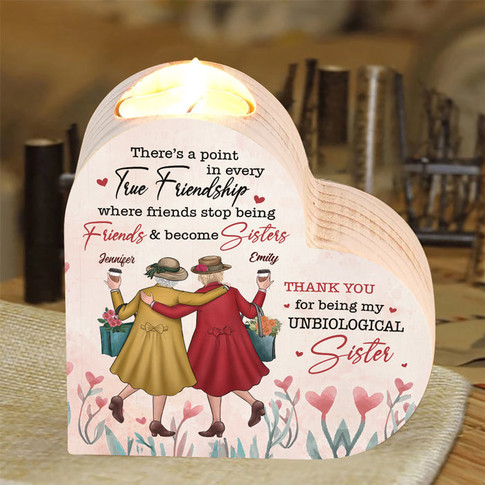 Custom Name Friendship Gifts for Sisters - Personalized Color Candle Holder