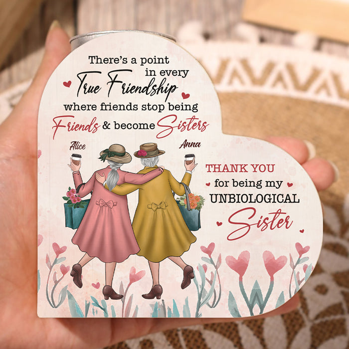 Custom Name Friendship Gifts for Sisters - Personalized Color Candle Holder