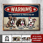 Custom Name Dog Warning Gifts for Pet Lovers - Personalized Metal Sign