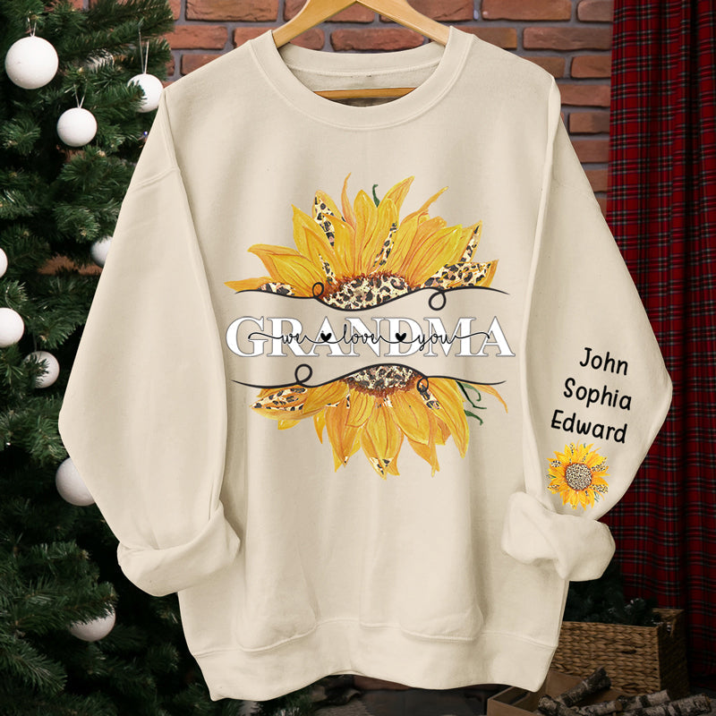 Custom Name Grandma Sunflower Gifts for Grandmothers - Personalized Sweater