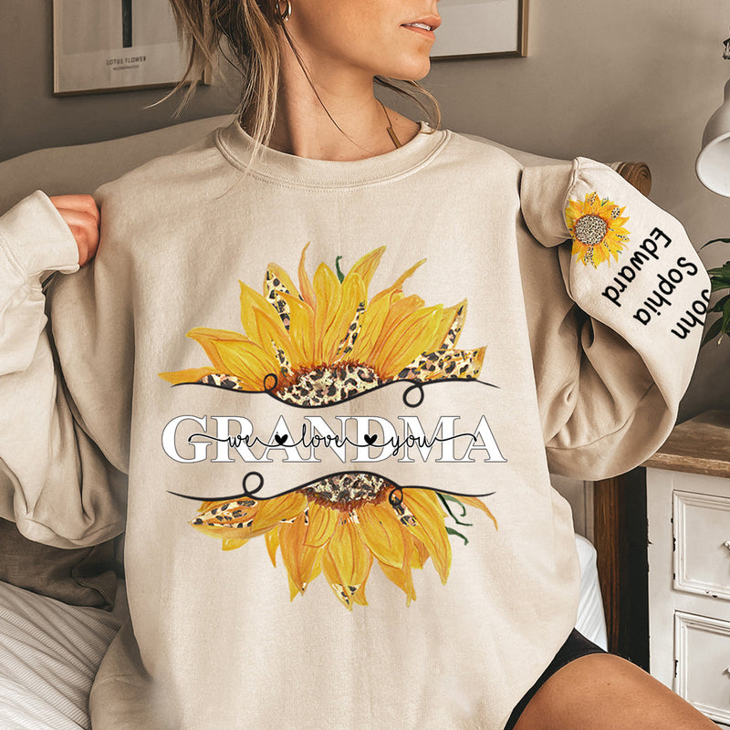 Custom Name Grandma Sunflower Gifts for Grandmothers - Personalized Sweater