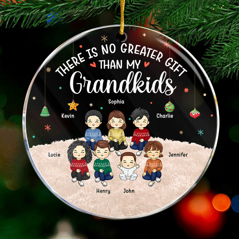 Grandkids Melt My Heart - Family Personalized Custom Ornament - Acrylic Round Shaped - Christmas Gift For Family Members