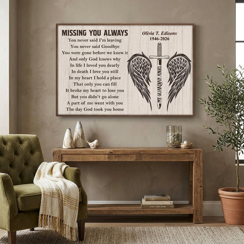 Missing You Always - Memorial Personalized Custom Horizontal Poster - Sympathy Gift For Family Members