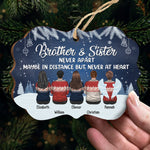 Custom Name Brother and Sister Christmas Gifts - Personalized Ornament