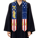 Class of 2024 Patriotic American Flag Graduation Stole