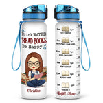 Custom Name Book Lover Gifts - Personalized Water Tracker Bottle