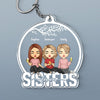 We're Family Forever - Family Personalized Custom Snow Globe Shaped Acrylic Keychain - Gift For Family Members