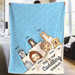 Custom Name Family and Pet Cuddling Gifts - Personalized Blanket