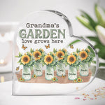 Custom Name Grandma's Garden Gifts for Grandma - Personalized Shaped Acrylic Plaque