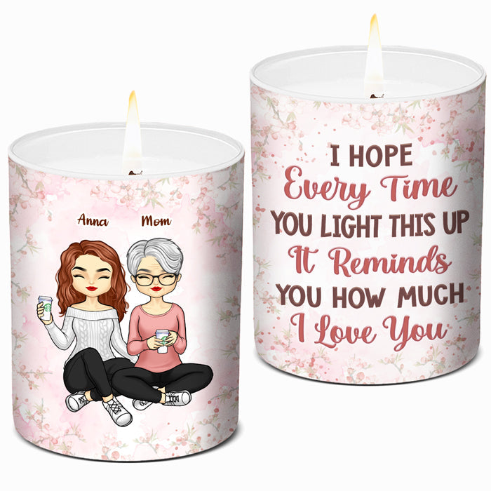 This Reminds How Much I Love You - Family Personalized Custom Smokeless Scented Candle - Mother's Day, Birthday Gift For Mom From Daughter