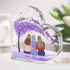 A Bond That Can't Be Broken, Mom & Daughters - Family Personalized Custom Heart Shaped Acrylic Plaque - Mother's Day, Birthday Gift For Mom