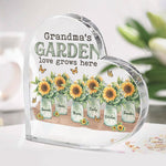 Custom Name Grandma's Garden Gifts for Grandma - Personalized Shaped Acrylic Plaque