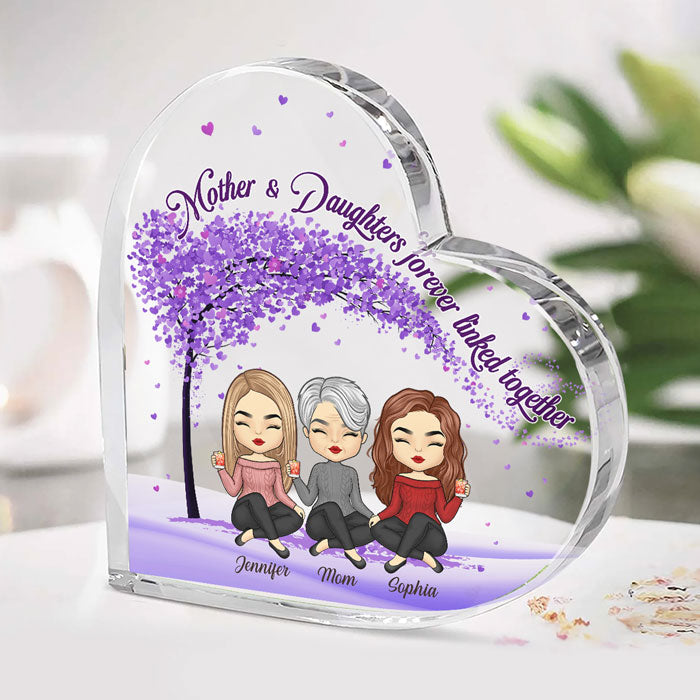 Custom Name Mother Daughter Gifts - Personalized Shaped Acrylic Plaque