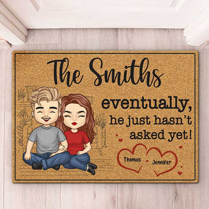 Custom Name Funny Marriage Proposal Gifts for Couples - Personalized Doormat