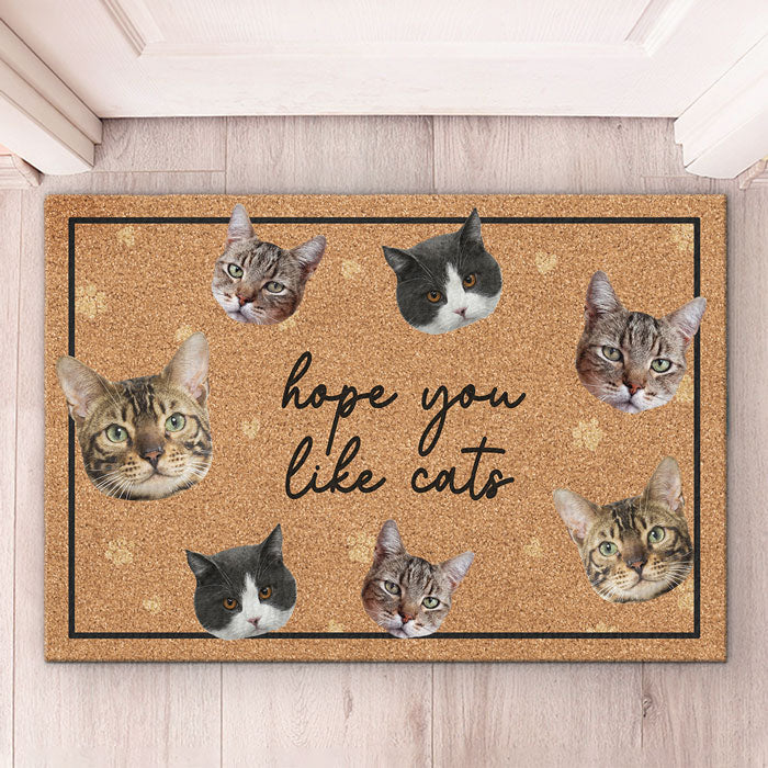 Cat Lover “Hope You Like Cats” Entryway Decor - Doormat
