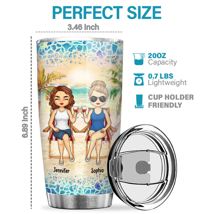 Custom Name Beach Gifts for Women - Personalized Tumbler
