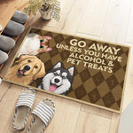 Funny Go Away Alcohol and Pet Treats Doormat