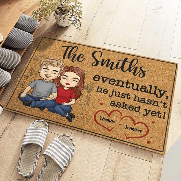Custom Name Funny Marriage Proposal Gifts for Couples - Personalized Doormat