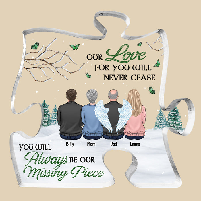 Custom Family Memorial Angel Gifts - Personalized Shaped Acrylic Plaque