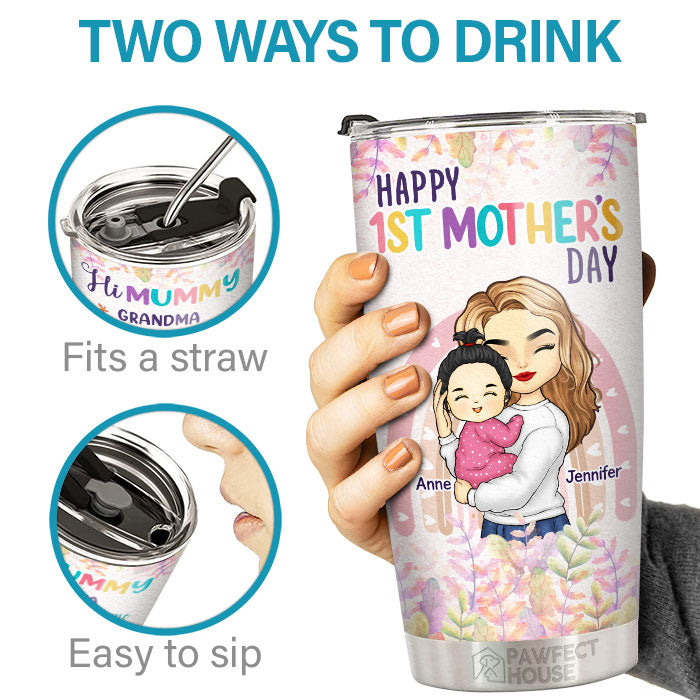 Custom Name First Mother's Day Gifts for New Moms - Personalized Tumbler