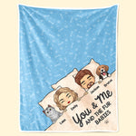 Custom Name Family and Pet Cuddling Gifts - Personalized Blanket