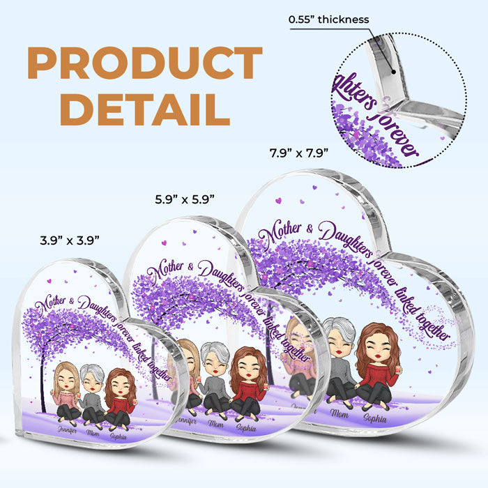 Custom Name Mother Daughter Gifts - Personalized Shaped Acrylic Plaque