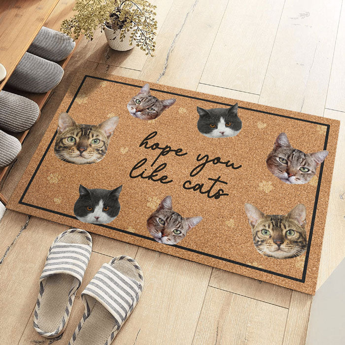 Cat Lover “Hope You Like Cats” Entryway Decor - Doormat