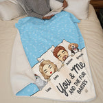 Custom Name Family and Pet Cuddling Gifts - Personalized Blanket