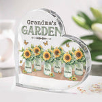 Custom Name Grandma's Garden Gifts for Grandma - Personalized Shaped Acrylic Plaque