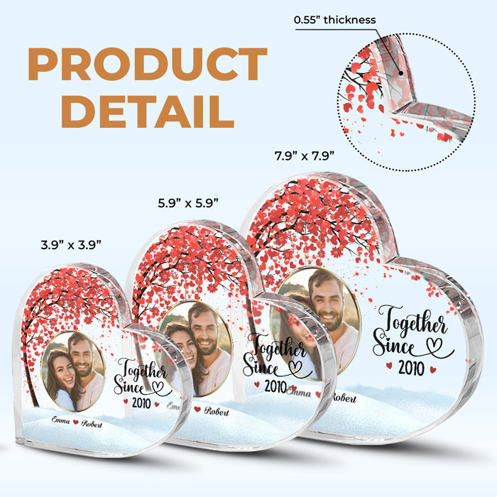 Custom Photo Anniversary Gifts for Couples - Personalized Shaped Acrylic Plaque