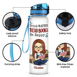Custom Name Book Lover Gifts - Personalized Water Tracker Bottle