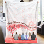 Custom Name Family Tree Gifts for Families - Personalized Blanket