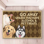 Funny Go Away Alcohol and Pet Treats Doormat