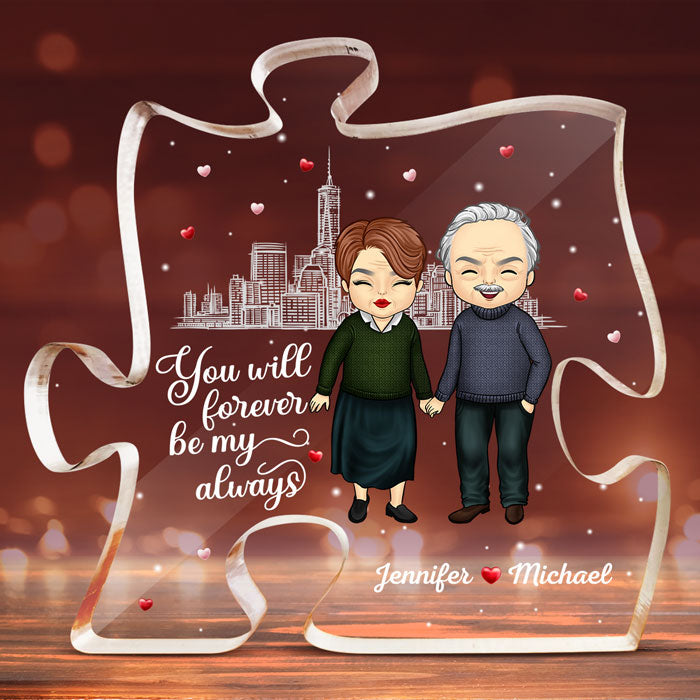 The Missing Piece To My Heart - Couple Personalized Custom Puzzle Shaped Acrylic Plaque - Gift For Husband Wife, Anniversary