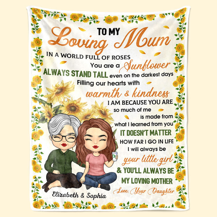 Custom Name Mother Daughter Gifts for Mom - Personalized Blanket