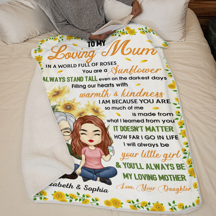 Custom Name Mother Daughter Gifts for Mom - Personalized Blanket