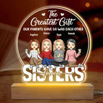 Custom Name Sisters Gifts for Women - Personalized 3D LED Light