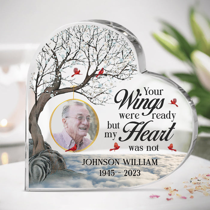 Custom Photo Forever In Our Hearts - Memorial Personalized Custom Heart Shaped Acrylic Plaque - Sympathy Gift For Family Members