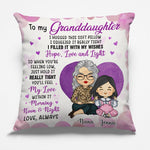 Custom Name Grandmother Granddaughter Love Gifts - Personalized Pillow