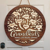 Grandkids For Grand Life - Family Personalized Custom Shaped Home Decor Wood Sign - House Warming Gift For Grandma, Grandpa, Grandparents