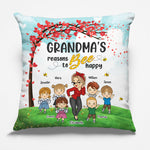 Custom Name Grandma's Reasons to Bee Happy Gifts - Personalized Pillow