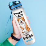Custom Name Funny Dog Lover Gifts - Personalized Water Tracker Bottle