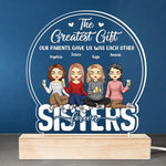 Custom Name Sisters Gifts for Women - Personalized 3D LED Light