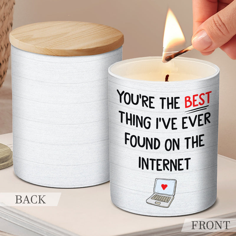 Funny Romantic Internet Love Gift for Partner - Scented Candle