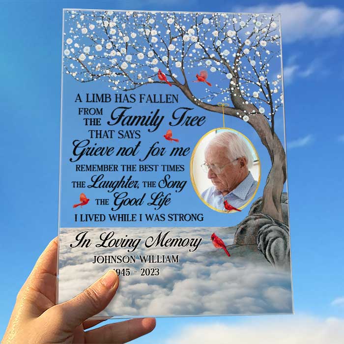 Custom Photo Memorial Family Tree Gifts - Personalized Acrylic Plaque